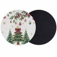 thumbnail image 1 of Christmas Coasters Set of 2, Absorbent Coasters for Drinks, Winter Green Pine Trees Maple Leave Xmas Balls Coaster for Desk Coffee Table Protection, Home Decor House Warming Gifts 4", 1 of 8