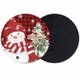 thumbnail image 1 of Christmas Coasters Set of 2, Absorbent Coasters for Drinks, Winter Snowman Snow Pine Tree Red Black Plaid Coaster for Desk Coffee Table Protection, Home Decor House Warming Gifts 4", 1 of 8