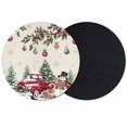 thumbnail image 1 of Christmas Coasters Set of 2, Absorbent Coasters for Drinks, Xmas Snowman Truck Snowflake Tree Balls Rustic Coaster for Desk Coffee Table Protection, Home Decor House Warming Gifts 4", 1 of 8