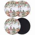 thumbnail image 1 of Christmas Coasters Set of 4, Absorbent Coasters for Drinks, Poinsettia Xmas Gnomes Trees Snowflakes Retro Coaster for Desk Coffee Table Protection, Home Decor House Warming Gifts 4", 1 of 8