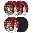 thumbnail image 1 of Christmas Coasters Set of 4, Absorbent Coasters for Drinks, Snowman Tree Snowy Red Black Buffalo Plaid Coaster for Desk Coffee Table Protection, Home Decor House Warming Gifts 4", 1 of 8