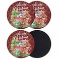 thumbnail image 1 of Christmas Coasters Set of 4, Absorbent Coasters for Drinks, Truck Pine Tree Snowflake Black Red Plaid Coaster for Desk Coffee Table Protection, Home Decor House Warming Gifts 4", 1 of 8