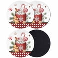 thumbnail image 1 of Christmas Coasters Set of 4, Absorbent Coasters for Drinks, Winter Ice Cream Sugar Pine Needle Red Plaid Coaster for Desk Coffee Table Protection, Home Decor House Warming Gifts 4", 1 of 8