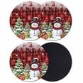 thumbnail image 1 of Christmas Coasters Set of 4, Absorbent Coasters for Drinks, Winter Snowman Xmas Trees Balls Red Black Plaid Coaster for Desk Coffee Table Protection, Home Decor House Warming Gifts 4", 1 of 8