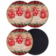 thumbnail image 1 of Christmas Coasters Set of 4, Absorbent Coasters for Drinks, Xmas Balls Snowflakes Trees Red Plaid Wooden Coaster for Desk Coffee Table Protection, Home Decor House Warming Gifts 4", 1 of 8