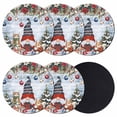 thumbnail image 1 of Christmas Coasters Set of 6, Absorbent Coasters for Drinks, Gnomes Poinsettia Snow Pine Tree Wooden Grain Coaster for Desk Coffee Table Protection, Home Decor House Warming Gifts 4", 1 of 8