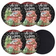 thumbnail image 1 of Christmas Coasters Set of 6, Absorbent Coasters for Drinks, Truck Snowflake Pine Tree Black Red Plaid Coaster for Desk Coffee Table Protection, Home Decor House Warming Gifts 4", 1 of 8