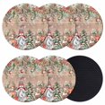 thumbnail image 1 of Christmas Coasters Set of 6, Absorbent Coasters for Drinks, Xmas Gnomes Snowflakes Trees Flowers Brown Coaster for Desk Coffee Table Protection, Home Decor House Warming Gifts 4", 1 of 8