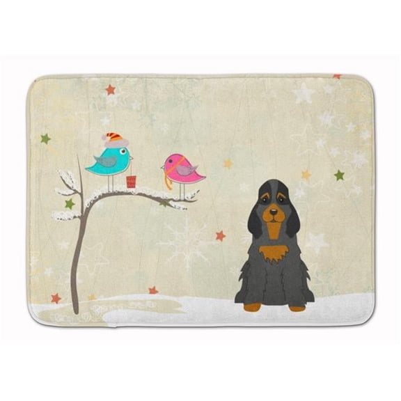 Christmas Cocker Spaniel Black & Tan Machine Washable Memory Foam Mat - Black & Tan - 19in. H x 0.25in. W x 27in. L