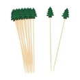thumbnail image 1 of Christmas Cocktail Picks Bamboo Toothpicks Disposable Fancy Wooden Appetizer Picks Christmas Food Picks for Cake, Cane ,Party Green Tree 50pieces, 1 of 10