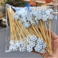 thumbnail image 1 of Christmas Cocktail Picks Fruit Sticks Disposable Bamboo Sticks Snowflakes GTR8, 1 of 9
