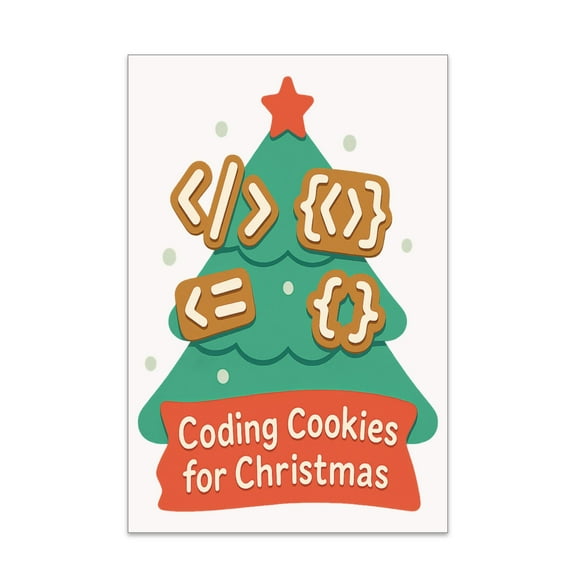 Christmas Coding Poster - Wall Decor for Home Workspace gift 13x19