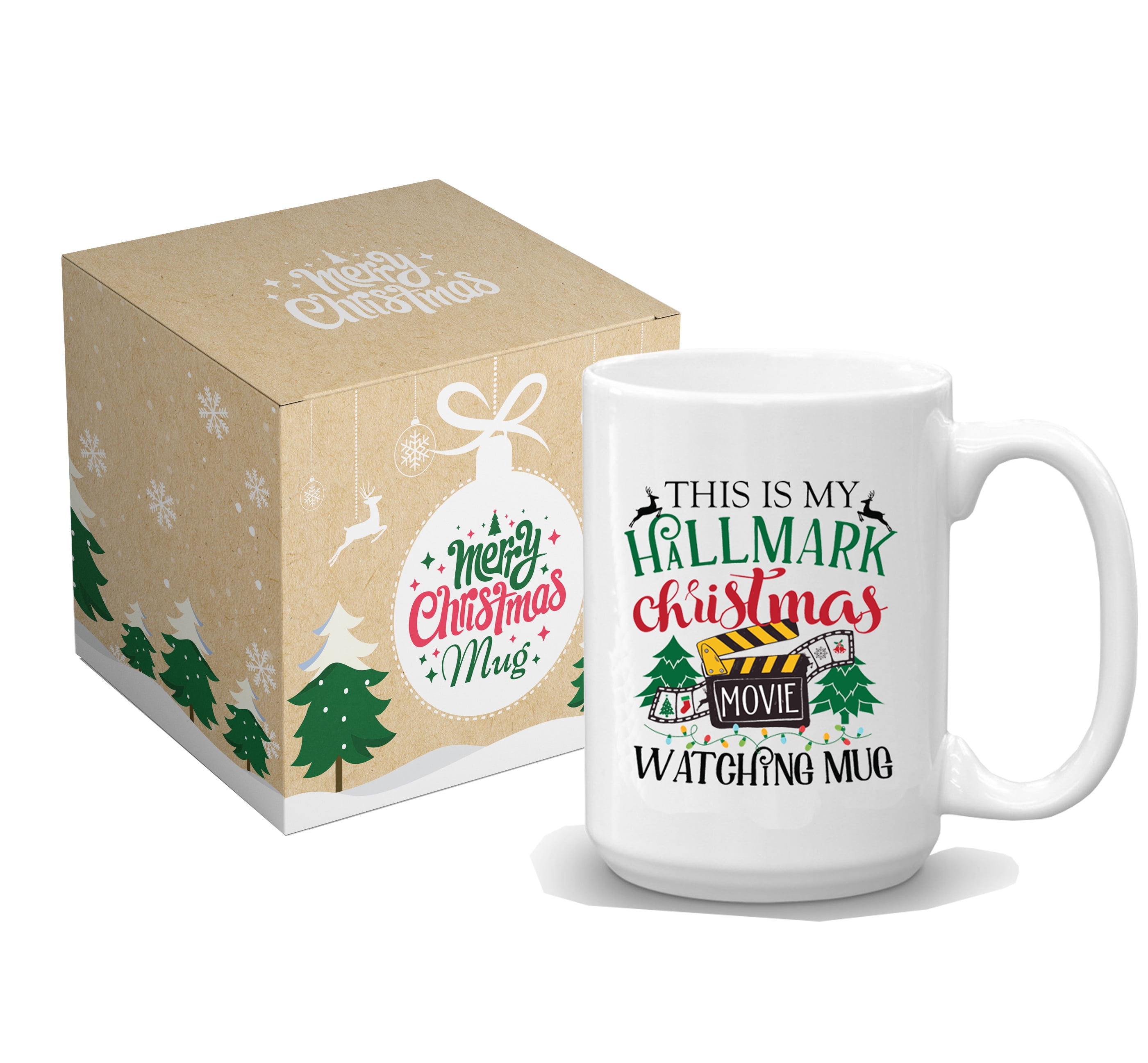 Christmas Coffee Mug [15 oz] - THIS IS MY HALLMARK CHRISTMAS MOVIE WATCHING MUG - A Perfect Christmas Gift for Family, F