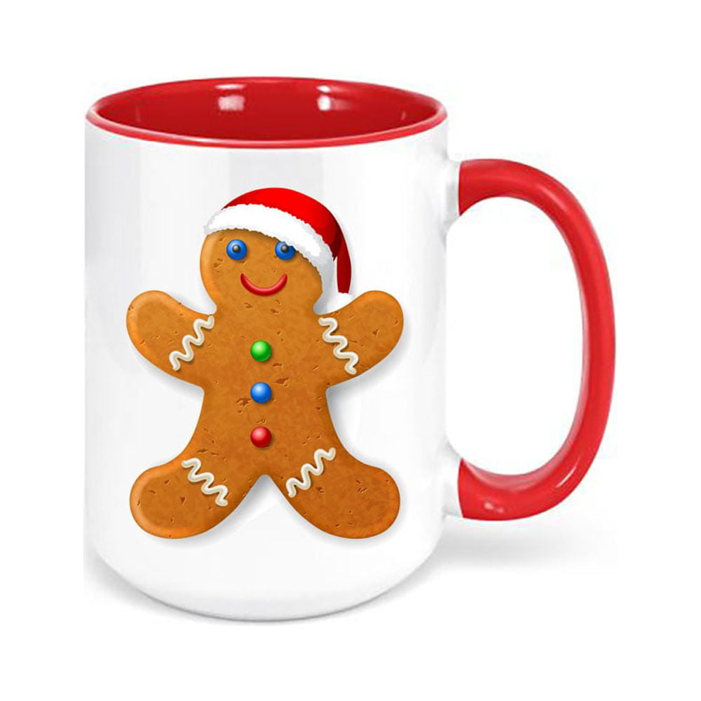 Red & White Gingerbread Man Mug, 18 Oz.