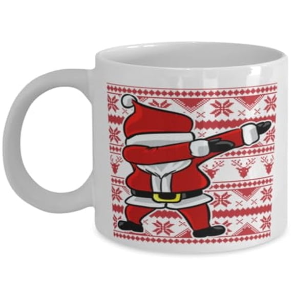 Dabbing Santa 11 oz Coffee Mug - Holiday Gift White Ceramic