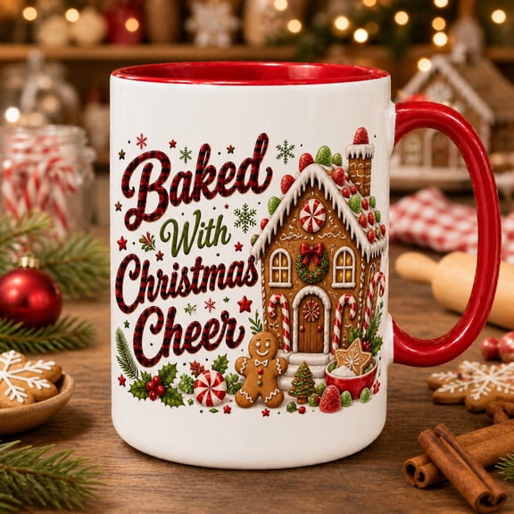 Christmas Coffee Mug Gingerbread House Ceramic Hot Cocoa Cup for Holiday Bakers