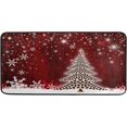 thumbnail image 1 of Christmas Coffee Tree Kitchen Rug, Snowflakes Dark Red Door Mat Bath Rug Home Decor Floor Mat Non-Slip Carpet for Kitchen Living Bedroom 39 x 20 Inch, 1 of 6