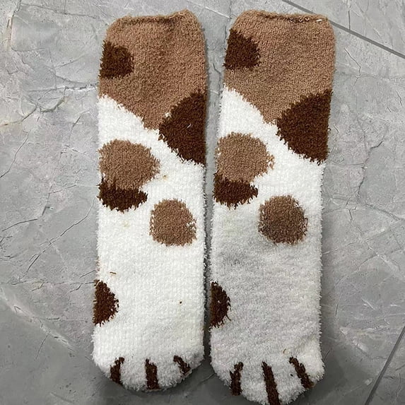 Christmas Coffee Women's Socks Winter Stockingswomen Fuzzy Socks Cozy Soft Fluffy Cute Animal Slipper Socks Sleeping Warm Socks for