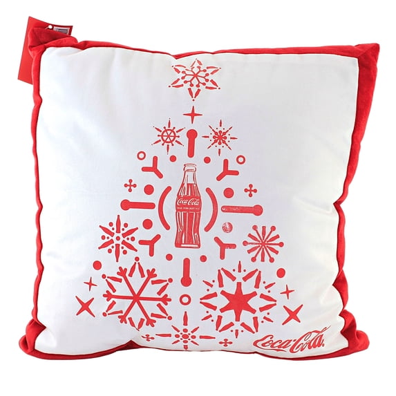 Christmas Coke Snowflake Tree Pillow Polyester Holiday V3574