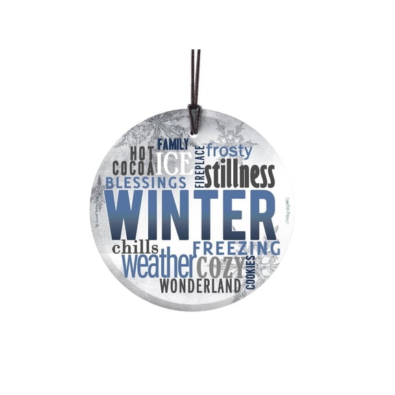 Christmas Collection (Winter Words) StarFire Prints Hanging Glass Print SPCIR809