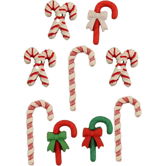 Christmas Collection of Decorative Novelty Embellishments for Craft Sewing DIY Holiday Projects (Cy Cane Lane)