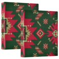 Christmas Colored Pattern Elegant Texture Round Ring Binder 3 Rings 1.5 ...