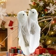 thumbnail image 1 of Christmas Colorful Feather Bird Set - 2-Piece Simulated Bird on Branch, Ideal for Tree & Home Holiday Festive Display, Easy to Attach to Branches/Wreaths, White, 7.78*3.54in, 1 of 6