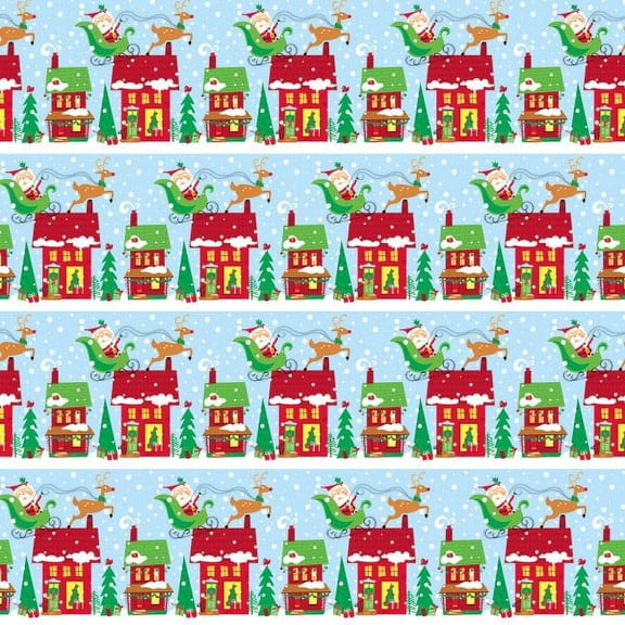 Christmas 'Colorful Santa' Gift Wrap (1ct)