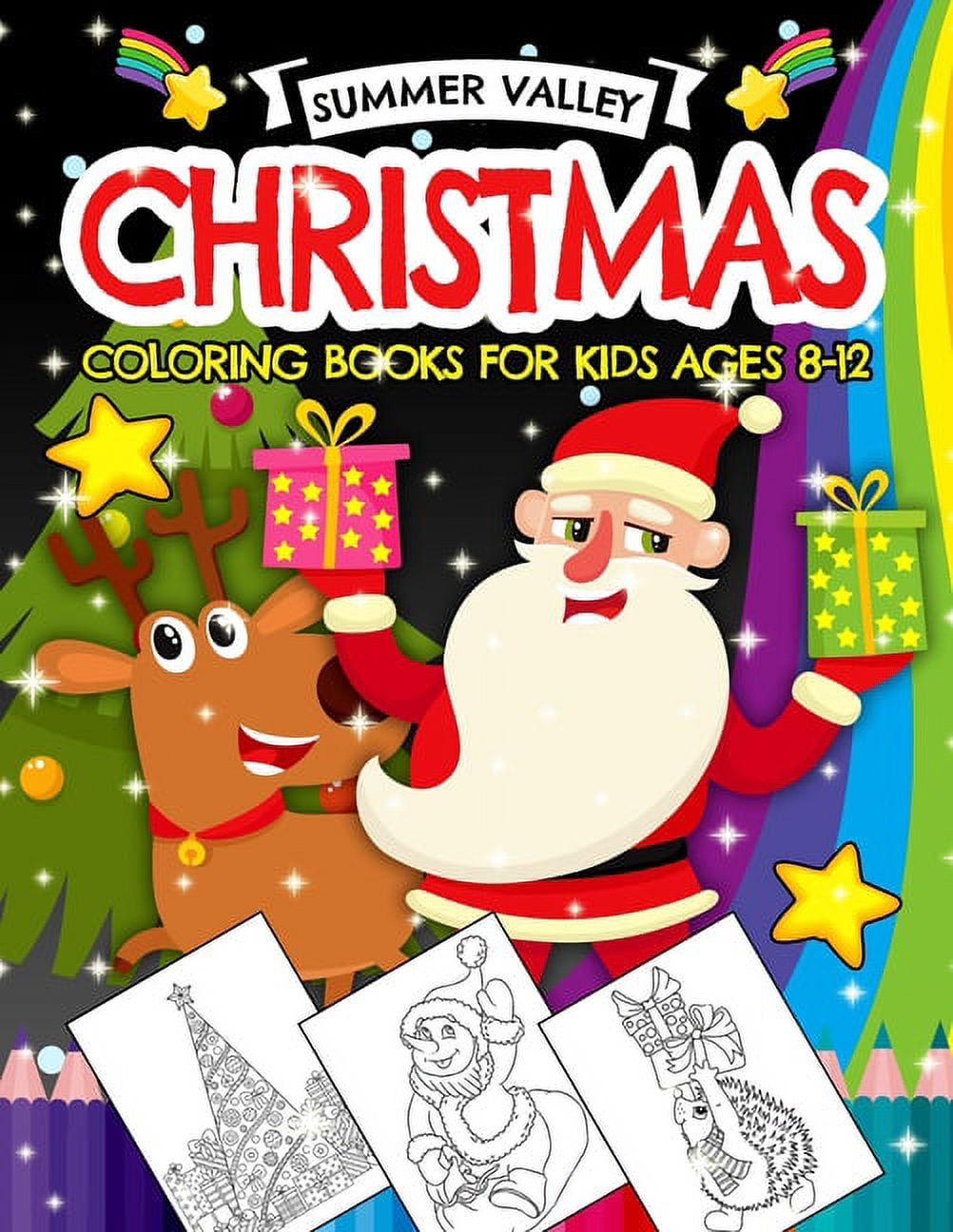 Christmas Coloring Books for Kids Ages 8-12: Easy Xmas Colouring Pages Gift  for Boys and Girls. Beautiful Illustrations to Color With Santa Claus,  Snowmen, Reindeer & More! (Volume 1) (Paperback) 