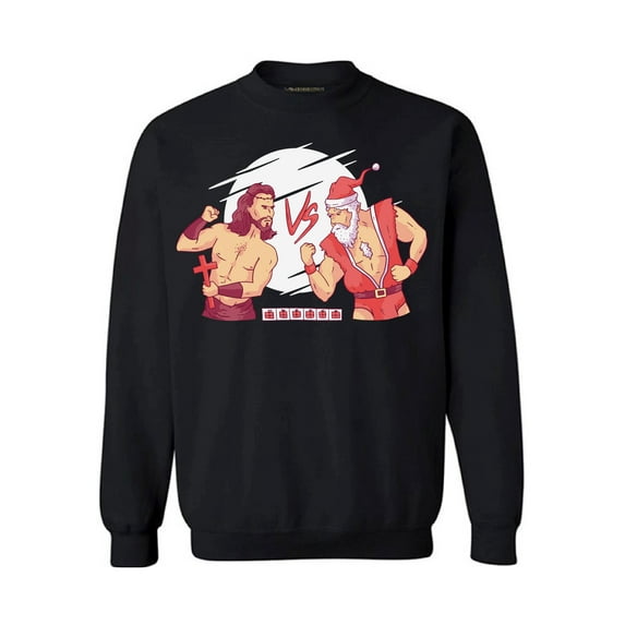 Christmas Combat Sweater for Men Women Merry Xmas Happy New Year Gifts Jesus VS Santa Sweatshirt