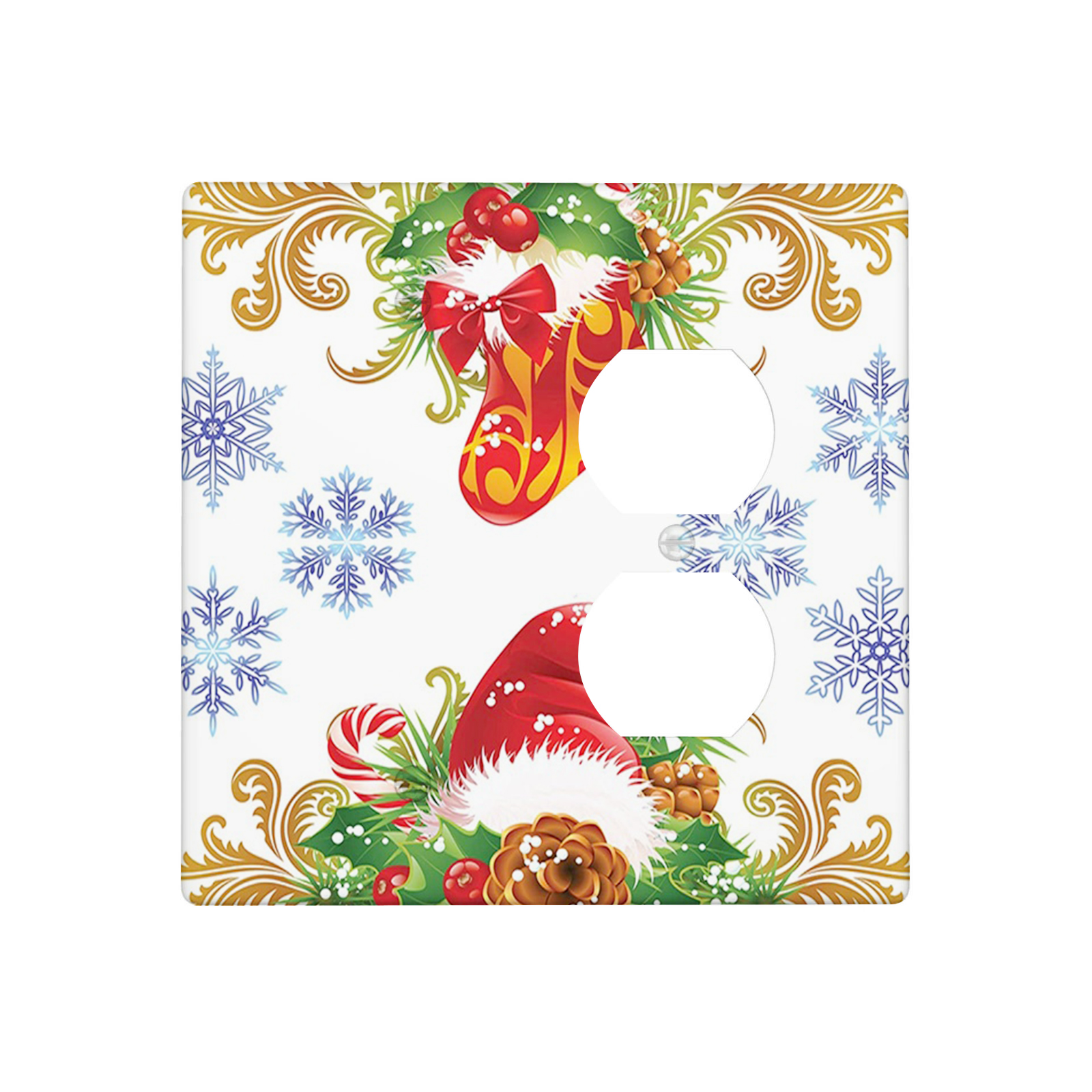 Christmas Combination Wall Plate Decorative 2 Gang Light Switch Cover