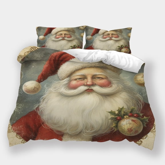 Christmas Comforter Cover Duvet Cover Children Bed Gift Cartoon Santa Claus Bedding Suit Home Textiles