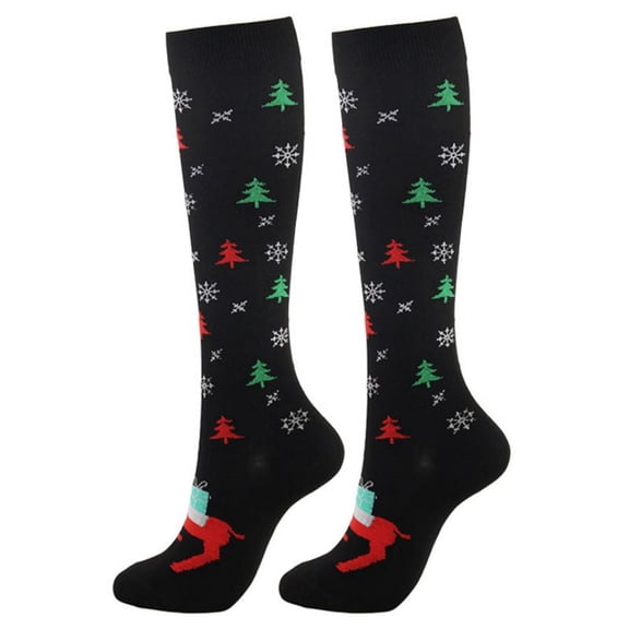 Christmas Compression Socks for Women & Men, Knee High Compression Socks 20-30 mmHg for Medical, Nursing, Running, Athletic, Varicose Veins, Travel