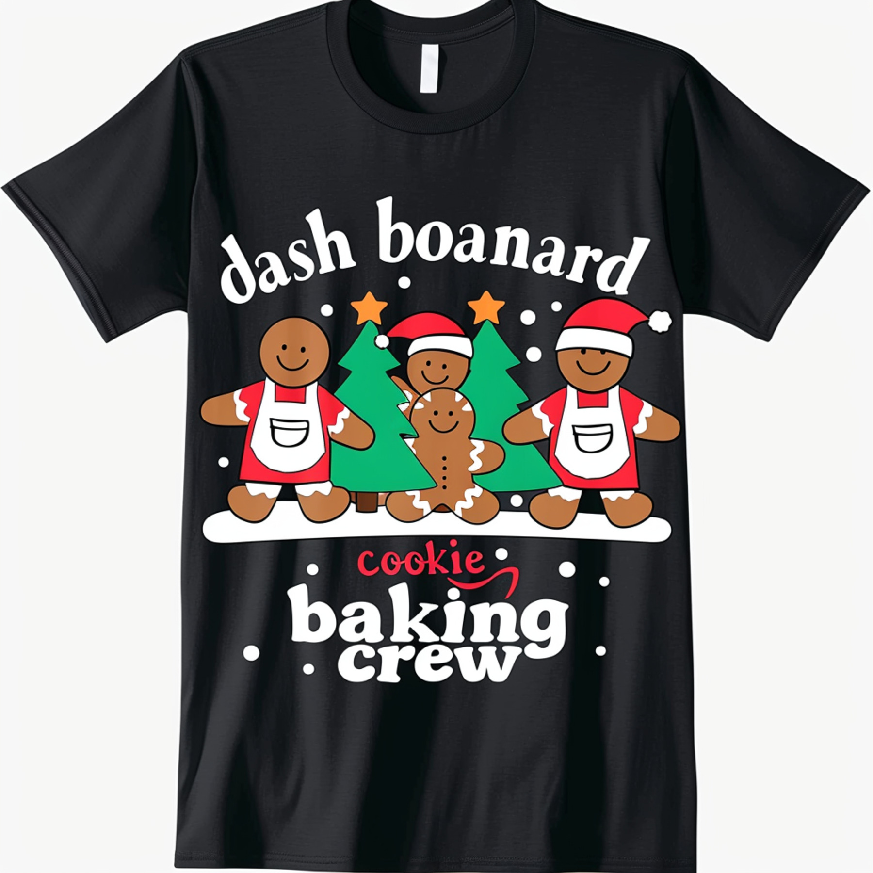Christmas Cookie Baking Crew Black T Shirt Festive design with