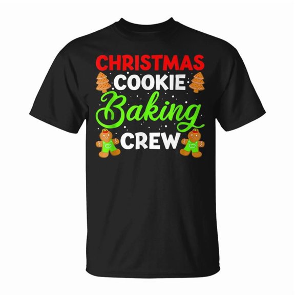 Christmas Cookie Baking Crew Christmas Gingerbread Men Women Tshirt Graphic Print Unisex
