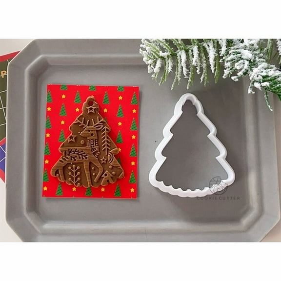 Christmas Cookie Cutter Model Star Bell Christmas Tree Shape Border Mold Biscuit Mould Frosting Cookie DIY Baking Tools