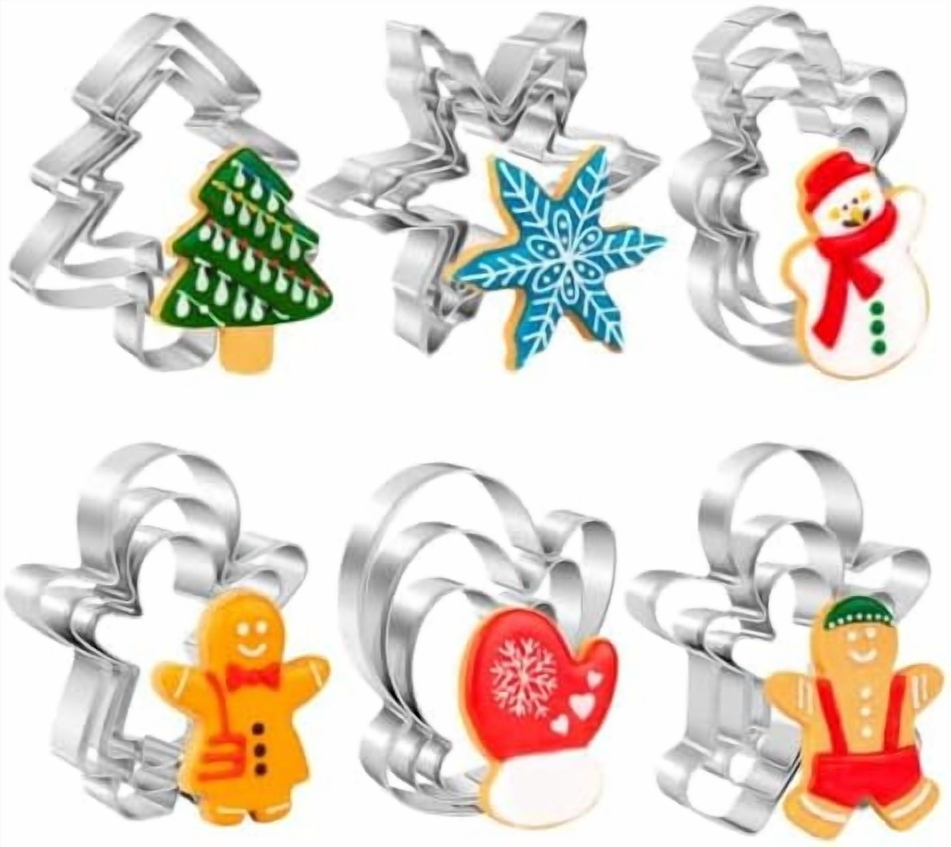 BYkooc 18-Piece Christmas Cookie Cutter Set - Stainless Steel Holiday Shapes (Tree, Snowflake, Snowman & More)