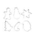 thumbnail image 1 of Christmas Cookie Cutter Set - 6 Pieces Christmas Cookie Cutter Shapes, Stainless Steel Cookie Cutters - Gingerbread Man, Snowflake, Christmas Tree, Angel, Snow Man,Candy Cane for Holiday, 1 of 7
