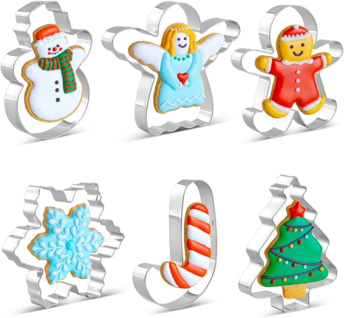Cutter Candy Christmas Cookie Cutter Set - 6 Pieces Christmas Cookie Cutter Shapes ...