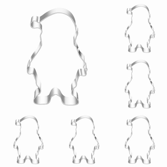Christmas Cookie Cutters, 6Pcs Stainless Steel Santa Claus Shape Baking Molds, Holiday Diy Fondant Cookie Tools for Kitchen Baking