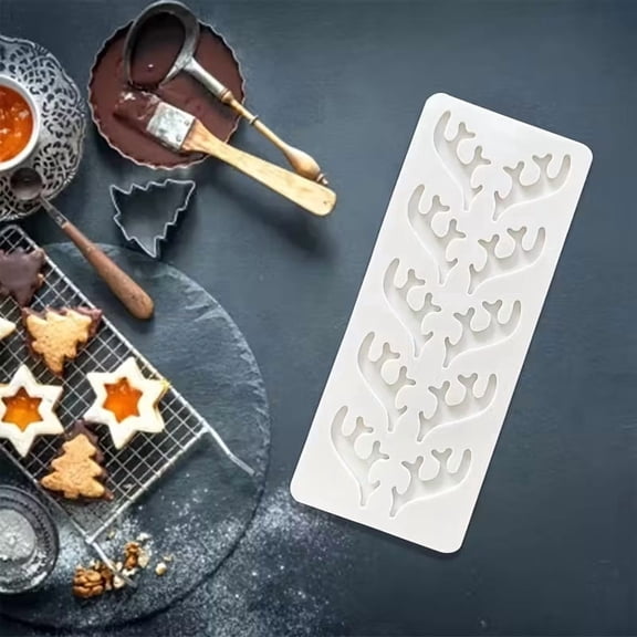 Christmas Cookie Cutters Set of 6 Soft PVC Baking Molds with Gingerbread Boy, Reindeer, Snowflake, Star, Bell & Tree Shapes for Holiday Cookie Decorating