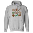 thumbnail image 1 of Christmas Cookie Grid Hoodie Sweatshirt Unisex 2X-Large Grey, 1 of 5