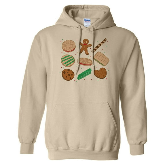 Christmas Cookie Grid Hoodie Sweatshirt Unisex X-Large Sand