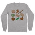 thumbnail image 1 of Christmas Cookie Grid Long Sleeve Shirt Unisex 2X-Large Grey, 1 of 5