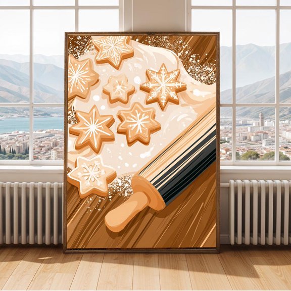 Christmas Cookie Holiday Baking Wall Art Kitchen Decor Print