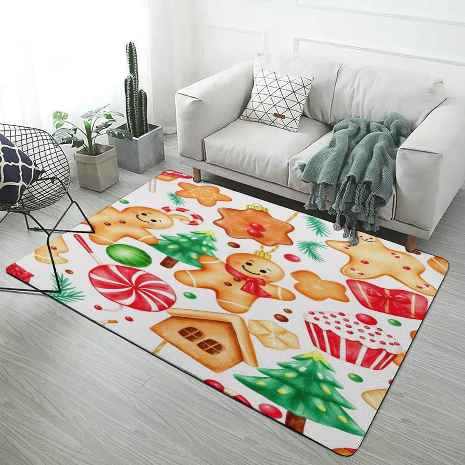 Christmas Cookie Pattern Carpet Rug for Home Living Room Bedroom Sofa ...