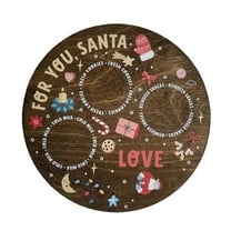 Christmas Cookie Platter Cookie Plate Wooden Eve for Santa Board Santa Tray for Milk Cookies and Carrot Reindeer Snack Plate for Holiday Celebration Holida, Christmas Decor