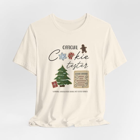 Christmas Cookie Tester T-Shirt, Unisex Jersey Short Sleeve Tee, Holiday Tee, Taste Tester Shirt, Christmas Shirt, White Elephant Gift Ideas