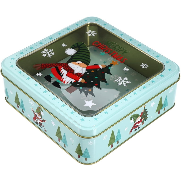 Christmas Cookie Tin Tinplate Candy Box Empty Tin Xmas Metal Gift