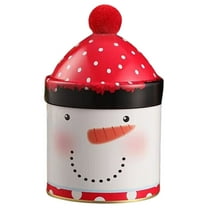 Christmas Cookie Tins Christmas Candy Tin Box Round Candy Cookie present Box Metal Cookie Storage Container for Christmas Party Decoration Supplies